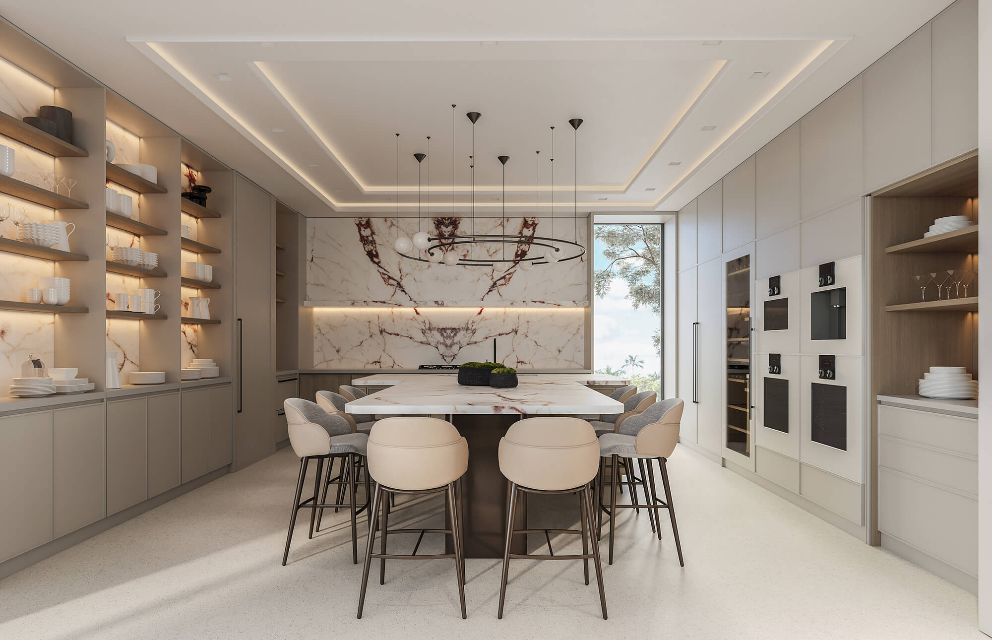 NAPLES VILLA | Soaring Ceilings and Sleek Elevator | Kitchen