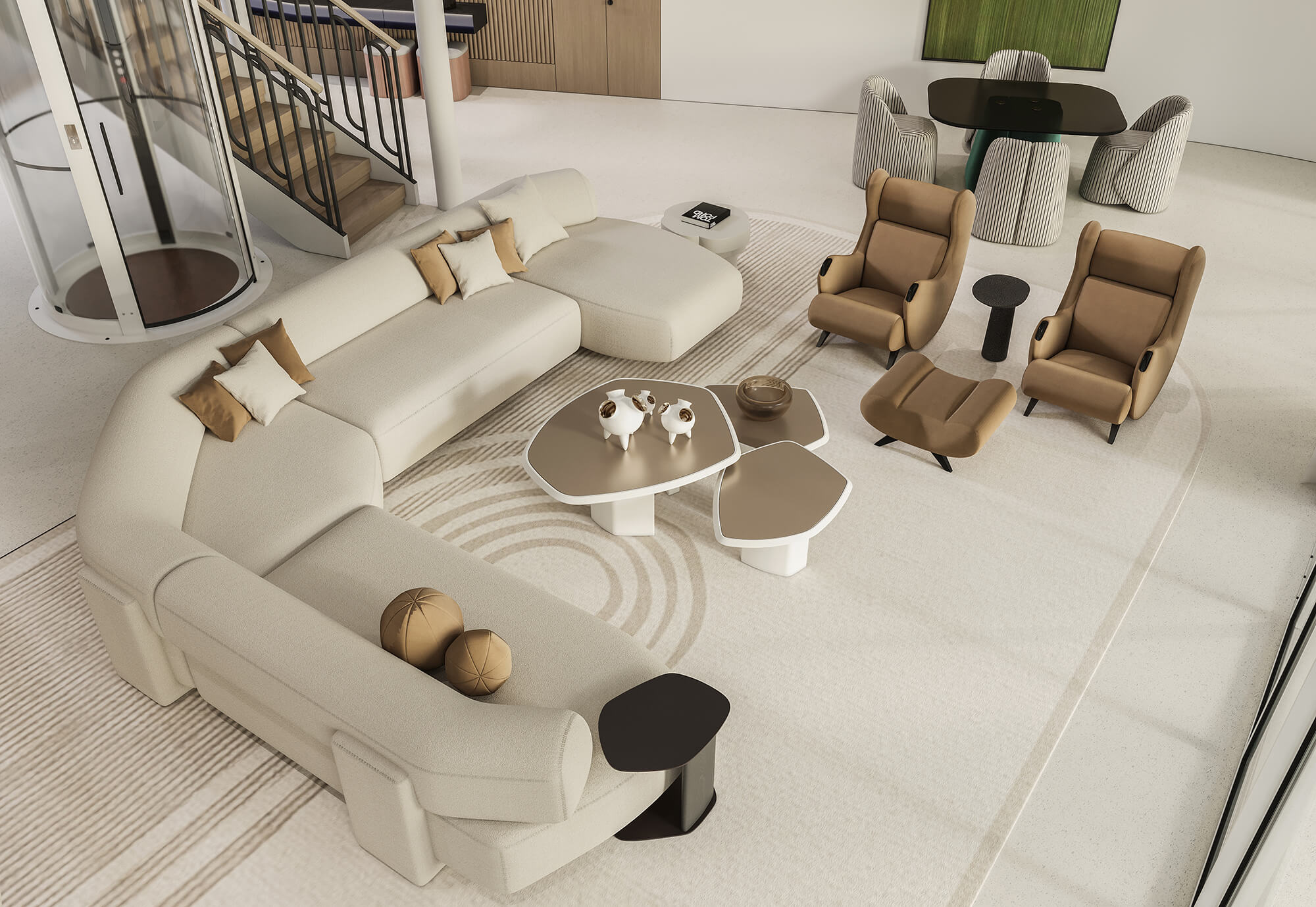 NAPLES VILLA | Soaring Ceilings and Sleek Elevator | Living Room